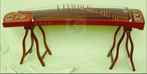 Duo Cranes design Guzheng with stand